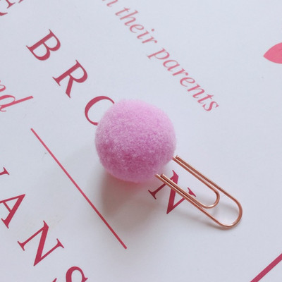 12Pcs/lot Slatka kuglica za kosu u boji, spajalica za papir, metalna knjižna oznaka Poklon za uređenje doma, pribor za pisanje, školski uredski pribor