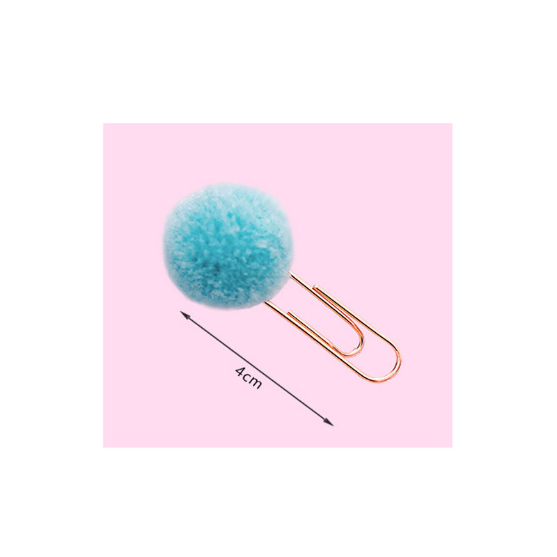 12Pcs/lot Slatka kuglica za kosu u boji, spajalica za papir, metalna knjižna oznaka Poklon za uređenje doma, pribor za pisanje, školski uredski pribor