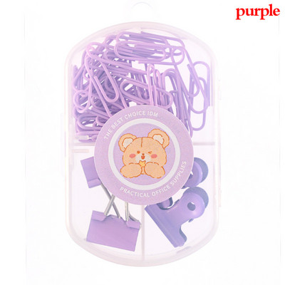 Spajalice za papir u boji Učinkovita uredska kopča za tiskanice Knjižna oznaka Metalni uredski školski pribor roza kawaii