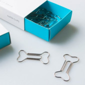 12 buc/cutie Semn de carte din oase Kawaii agrafă metal pentru decorare pentru cărți de culoare argintie, notă de decorare, agrafă, articole de papetărie