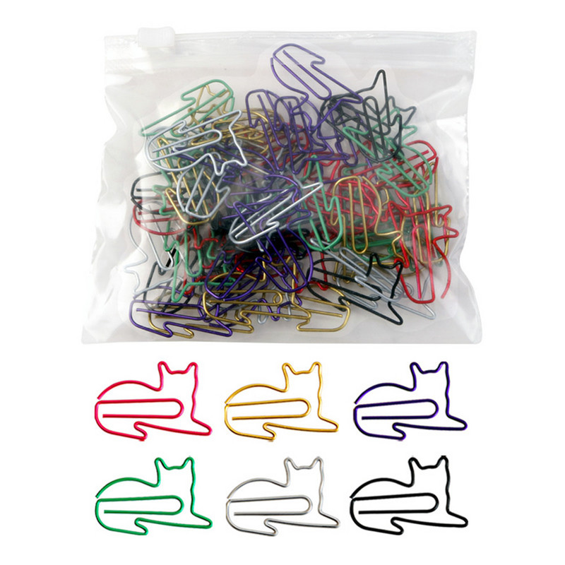 60Pcs/bag Kawaii crtani spajalice za papir mačka pas kost stopala ruka Escolar knjižne oznake foto podsjetnik za ulaznice kopča papirnati pribor školski pribor