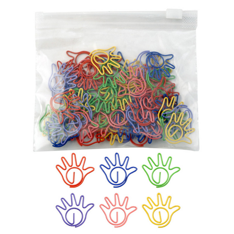 60Pcs/bag Kawaii crtani spajalice za papir mačka pas kost stopala ruka Escolar knjižne oznake foto podsjetnik za ulaznice kopča papirnati pribor školski pribor