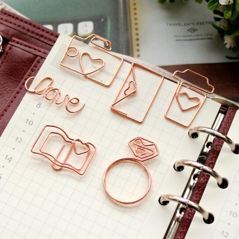 10 kom. Ružičasto zlatne spajalice za papir Alati za planiranje oznaka Alati za spomenare Memo spajalica Metalna spajalica za vezivo