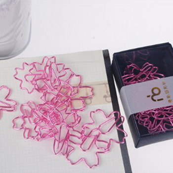 12 τμχ/παρτίδα ΚΟΡΥΦΑΙΑΣ ΠΟΙΟΤΗΤΑΣ Επιμεταλλωμένα ροζ συνδετήρες Sakura Paper Needle σελιδοδείκτης μεταλλικό σημείωμα κλιπ επιστολόχαρτα Κλιπ κουτιού Cherry Blossoms