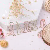 8 τεμ./σετ Χαριτωμένα χρυσά μεταλλικά κλιπ κοίλη βελόνα σελιδοδείκτης απόδειξης εγγράφου συνδετήρες γραφείου Εκμάθηση κλιπ