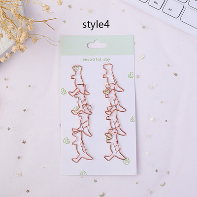 8 τεμ./σετ Χαριτωμένα χρυσά μεταλλικά κλιπ κοίλη βελόνα σελιδοδείκτης απόδειξης εγγράφου συνδετήρες γραφείου Εκμάθηση κλιπ