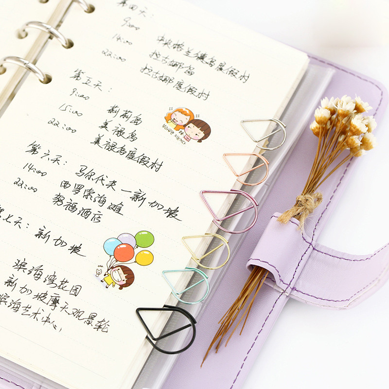 30/50 kom/pak. Slatka kawaii korejska metalna spajalica za papir Zlatno Srebrna Crno Zelena Boja Knjižna oznaka Uredski pribor Škola