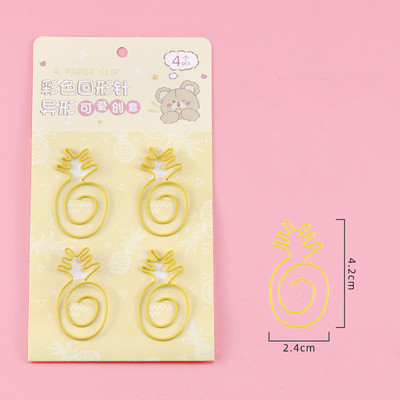 1 paket Lytwtw's Cartoon Creative Mrkva Ananas limun Patka Svinja Metalni uredski školski pribor Slatke spajalice Poklon