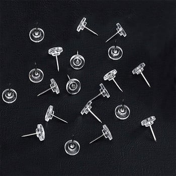 50/100Pcs/Box Push Pins Thumb Thumbtack Board Pins Σχέδιο φωτογραφιών καρφιά τοίχου Σχολικά είδη γραφείου Χαρτικά Διαφανές μαύρο