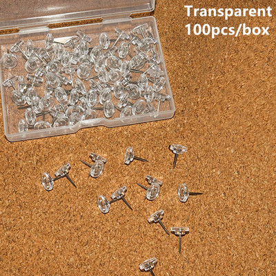 50/100kom/kutija Pribadače za palac Pribadače pribadače za ploče Crtanje Foto Zidne pribadače Uredski školski pribor Pribor Prozirno crni