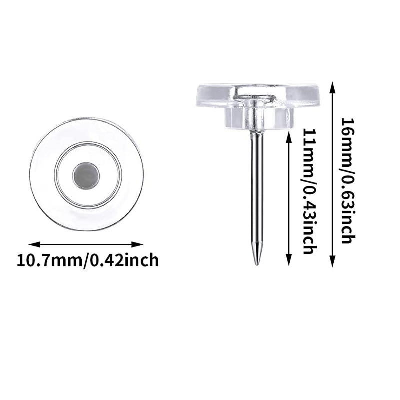 50/100kom/kutija Pribadače za palac Pribadače pribadače za ploče Crtanje Foto Zidne pribadače Uredski školski pribor Pribor Prozirno crni