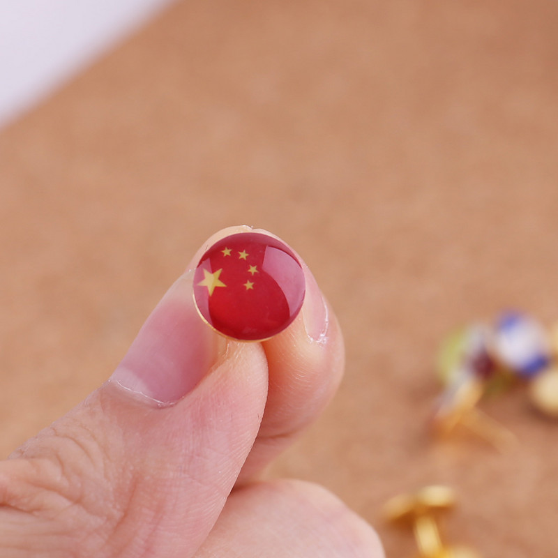 100 kom/kutija Kartografske oznake Ljepilo za nacionalnu zastavu Pribadače za pribadače Markeri za oglasne ploče Uredski školski pribor