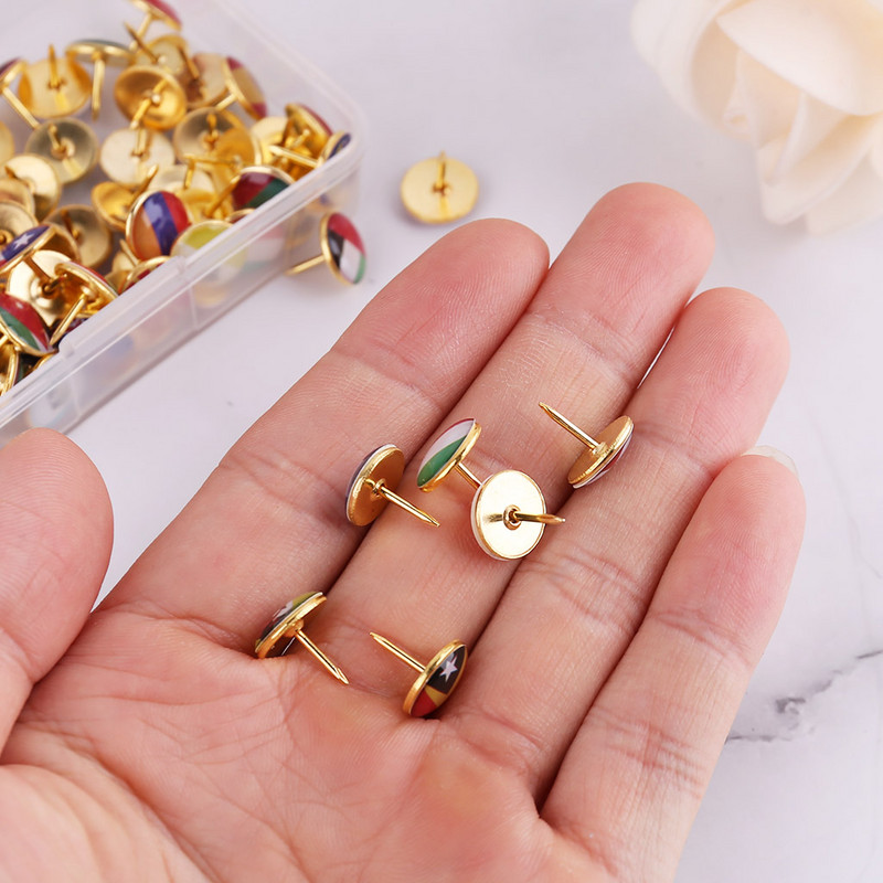 100 kom/kutija Kartografske oznake Ljepilo za nacionalnu zastavu Pribadače za pribadače Markeri za oglasne ploče Uredski školski pribor