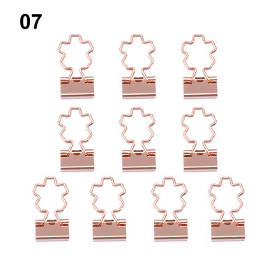 10 τμχ Χαριτωμένο κλιπ σε σχήμα λουλουδιού γάτας με μεταλλικό συνδετικό ροζ χρυσό για βιβλίο Διακοσμητικό κλιπ σημειώσεις Κλιπ βιβλιοδεσίας επιστολών