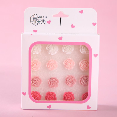 MOGII 16 kom/kutija Slatke pribadače s cvijetom ruže Ukrasne pribadače Pribadače za plutenu ploču za uredski školski pribor