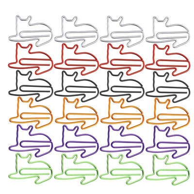 24 τεμ. Lovely Cats Shaped Clips Paper Clips Δημιουργικοί σελιδοδείκτες Paper Needles Gift Office Hand Account Essentials