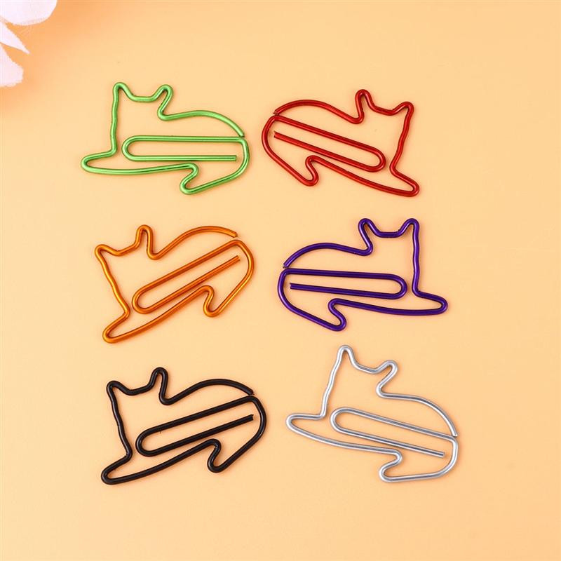 24 τεμ. Lovely Cats Shaped Clips Paper Clips Δημιουργικοί σελιδοδείκτες Paper Needles Gift Office Hand Account Essentials