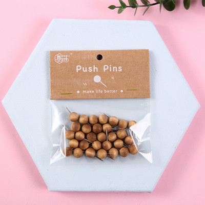 30 kom/pakiranje Uredski i školski pribor Drvene okrugle pribadače za crtanje Slatke ukrasne pribadače za kartu svijeta