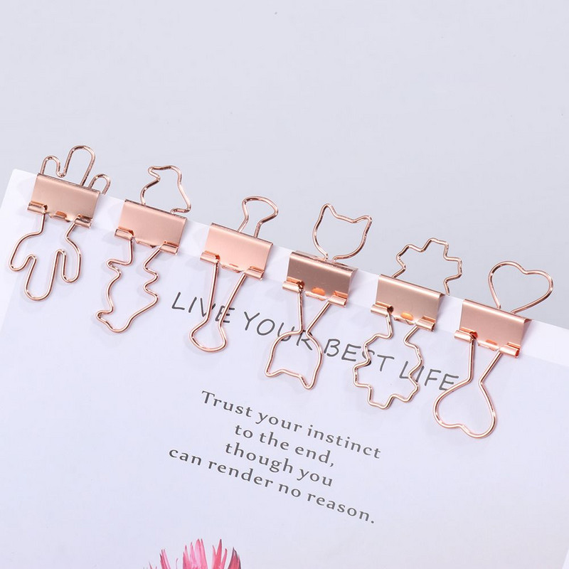 10 buc File Mini Book Cat Heart Cactus Paper Clips Metal Binder Clips Rechizite de birou