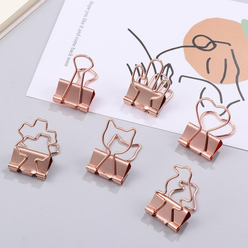 10 buc File Mini Book Cat Heart Cactus Paper Clips Metal Binder Clips Rechizite de birou