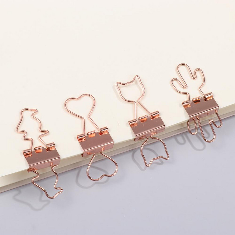 10 buc File Mini Book Cat Heart Cactus Paper Clips Metal Binder Clips Rechizite de birou