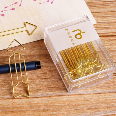 12Pcs/Paket Creative Arrow Planner Clip Uredski dodaci Zlatne boje Mini spajalice za papir Potrepštine za male tvrtke Stezaljke za papir