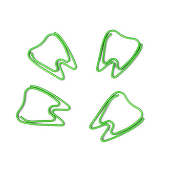 20бр. Сладки щипки за хартия във формата на зелен зъб Escolar Bookmarks Photo Memo Щипка за билети Креативни канцеларски материали Щипка за училищни офис консумативи