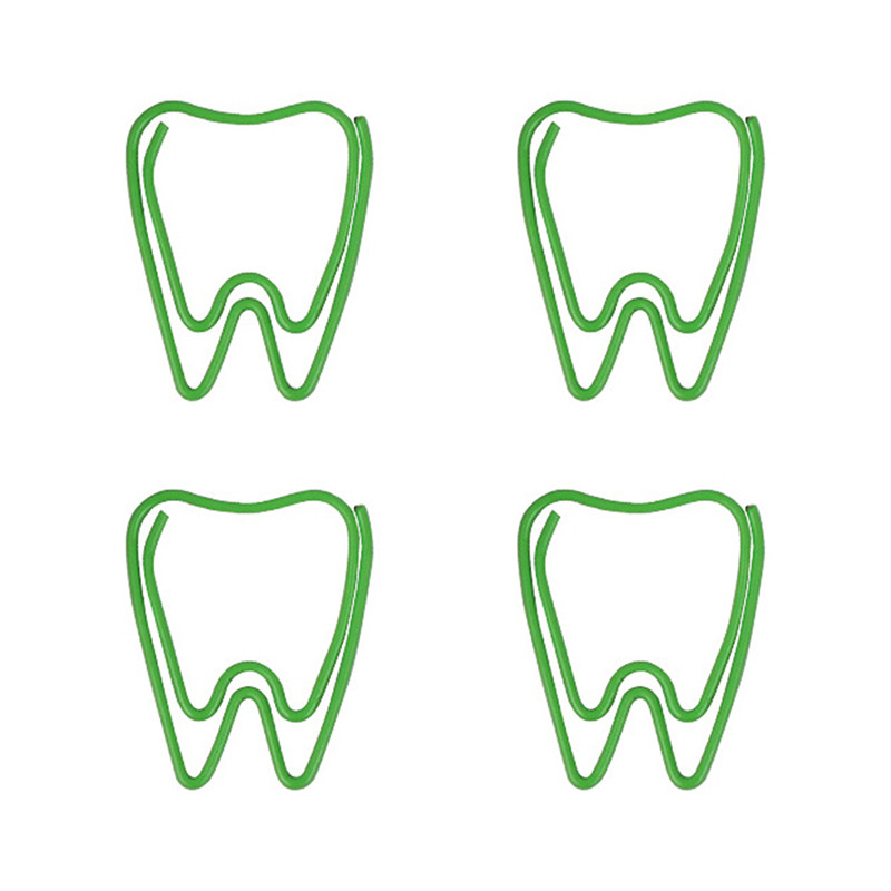20 komada slatkih spajalica za papir u obliku zelenog zuba Escolar knjižne oznake Photo Memo Stezaljka za ulaznice Kreativni papirni pribor Stezaljka za školski uredski pribor