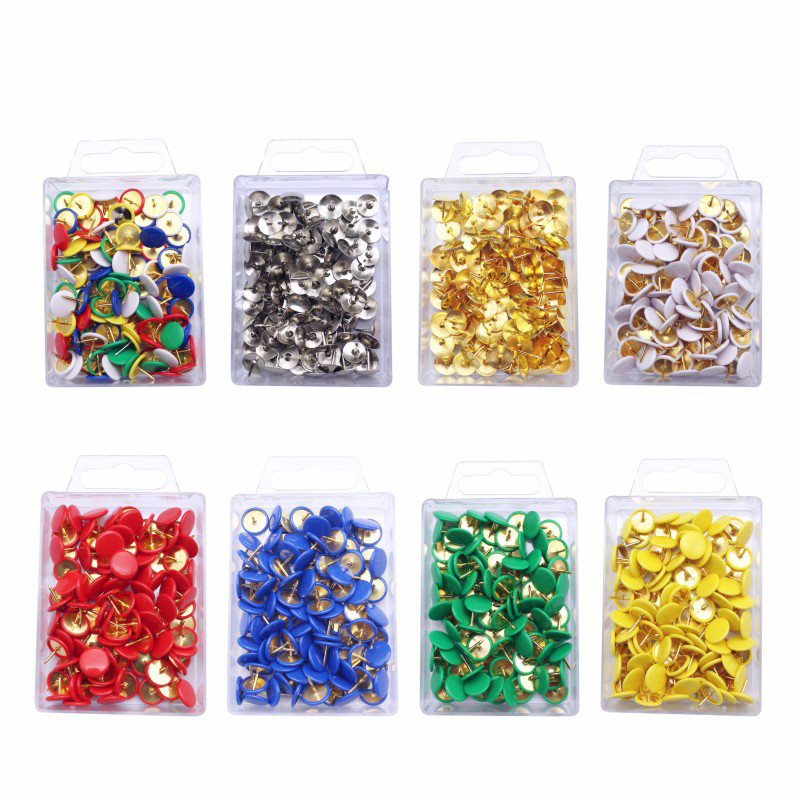 100 komada pribadača u boji Ukrasne višenamjenske pribadače s ravnom glavom Pribadače za zidnu dekoraciju Pribadače za fotografije Ured za školu