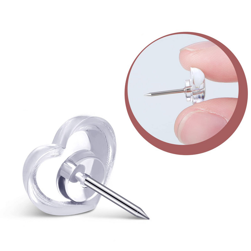 Ace de împingere Inimă Chinătoare de plută Ace de tablă Desen Fotografii de perete Hărți Papetarie decorativă Rechizite școlare de birou 50/100 buc