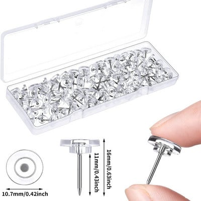 50 kom/kutija Prozirne pribadače pribadače pribadače pribadače mape plutene ploče pribadače za crtanje foto zidne pribadače uredski školski pribor