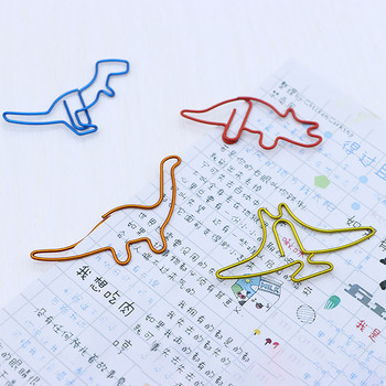 Сладък карикатурен кламер Творчески цветен динозавър с форма на ученически канцеларски материали Щипка за бележки Щипка за класификация на данни 10 бр.