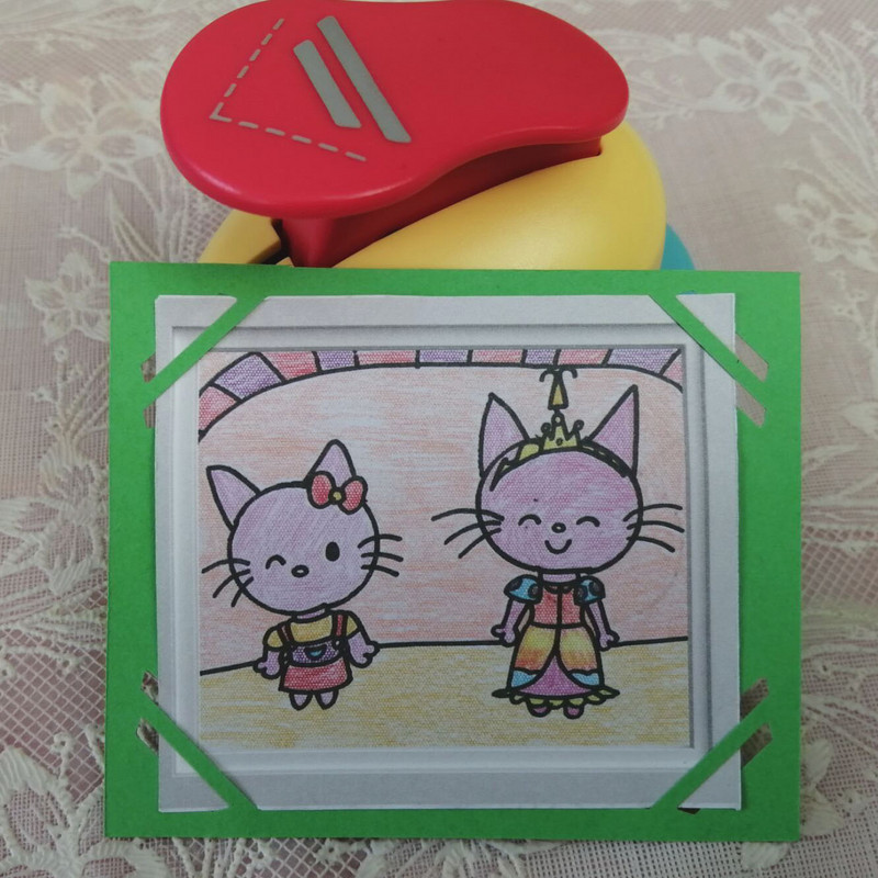 dupla egyenlő vonal Corner Craft Punch Curve barkácsolás szegélylyukasztás papírvágó dombornyomás cortador de papel de scrapbook