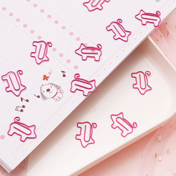 10Pc Mini Pink Pig Paper Clips Cute Animal Metal Paperclips Decorative Planner Bookmark for Book Stationery Σχολική προμήθεια γραφείου