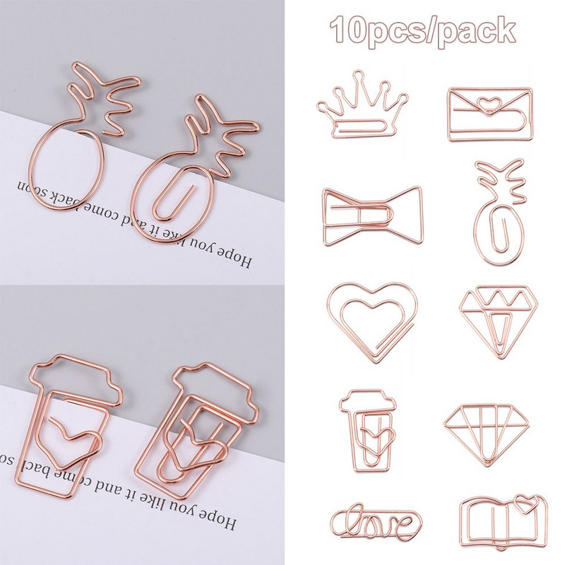 10kom nove omotnice s dijamantnom krunom Dopisnice Foto ulaznice Uredski materijal Metalna spajalica za papir Mini stezaljke za vezivo