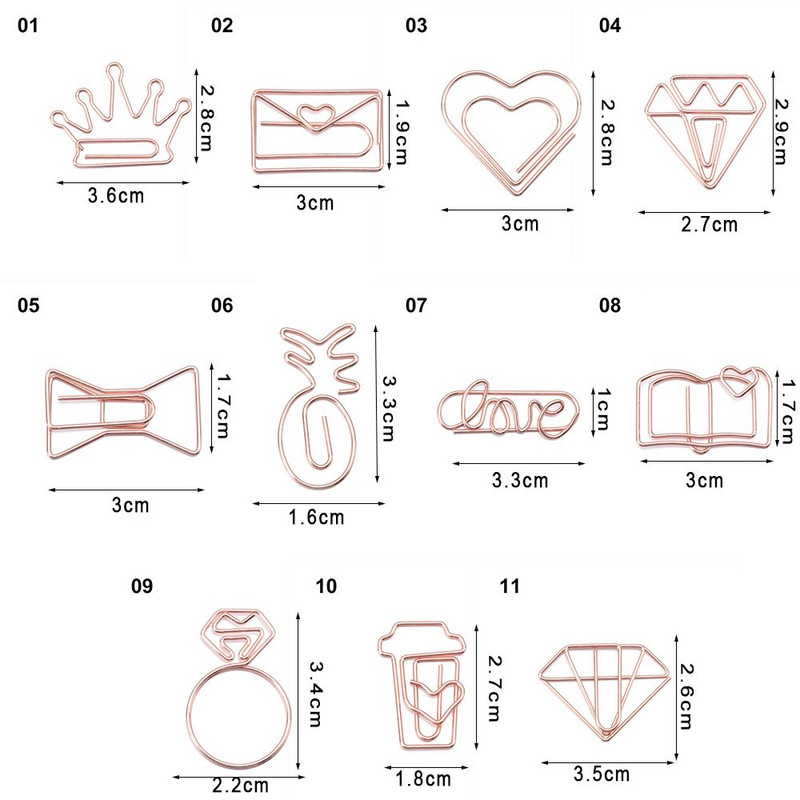 10kom nove omotnice s dijamantnom krunom Dopisnice Foto ulaznice Uredski materijal Metalna spajalica za papir Mini stezaljke za vezivo