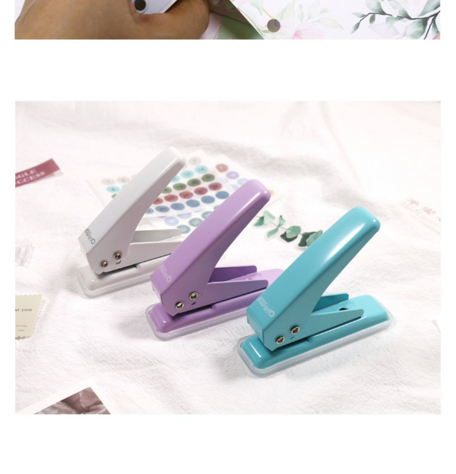 MINKYS Kawaii Binder Hole Punch For Journal Paper Ring DIY Paper