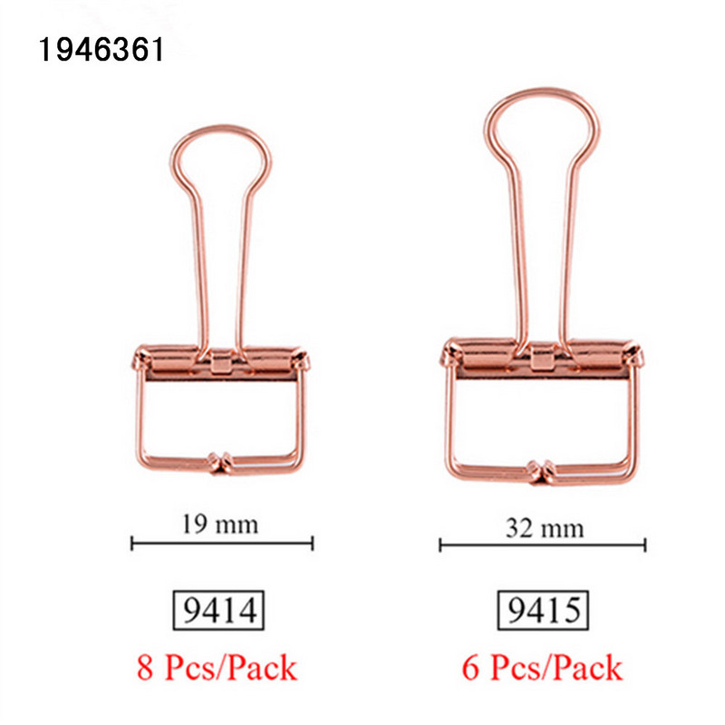 Visokokvalitetne 8 kom / 6 kom ružičasto zlatne izdubljene kopče za vezivo za uredske škole ukrasne metalne kopče ružičastog zlata