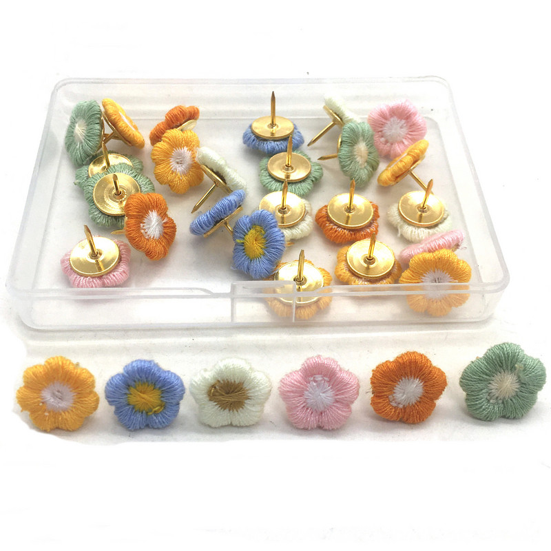 30 komada Pribadače u obliku cvijeta Uredska škola Pribadače Pribadače za ploče Karte Fotografije Papirni zidni držač Pribadače Pribor za pisanje