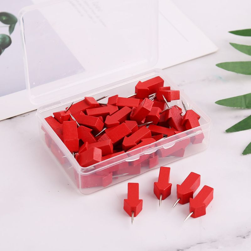 25/50 buc. Marcatori săgeți pentru hărți Știfturi din lemn Știfturi foto Știfturi pentru tablă de plută Chip PXPA