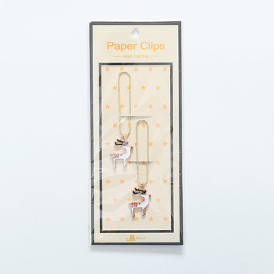 1 set Kreativna zlatna spajalica za papir Djed Mraz Oznaka Elk Zvono Alloy Spajalica Crtić Božićno drvce Set Studentski pribor