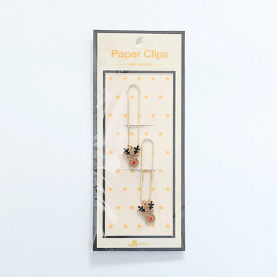 1 set Kreativna zlatna spajalica za papir Djed Mraz Oznaka Elk Zvono Alloy Spajalica Crtić Božićno drvce Set Studentski pribor