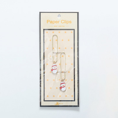 1 set Kreativna zlatna spajalica za papir Djed Mraz Oznaka Elk Zvono Alloy Spajalica Crtić Božićno drvce Set Studentski pribor