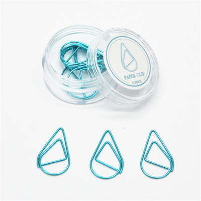 10 bucăți agrafă de hârtie drăguț Kawaii mic colorat apă de ploaie metal semn de carte binder clip marcaje rechizite școlare de birou 02626