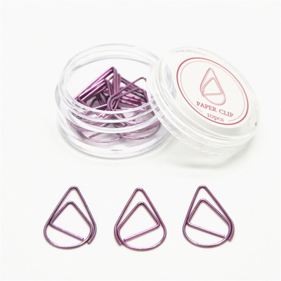 10 bucăți agrafă de hârtie drăguț Kawaii mic colorat apă de ploaie metal semn de carte binder clip marcaje rechizite școlare de birou 02626