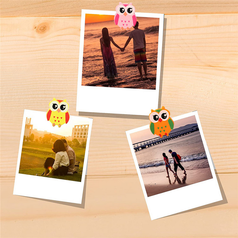 30 de bucăți în formă de bufniță știfturi de împingere cu desen colorat știfturi de perete cu fotografii Ace pentru tablă de plută degetul mare pentru birou Accesorii școlare