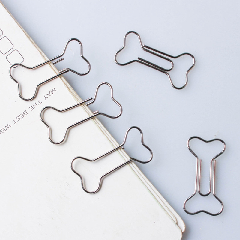 Srebrna spajalica za kosti u stilu spajalice za papir u obliku spajalice za papir, kopča za papir Studenti Školski uredski materijal