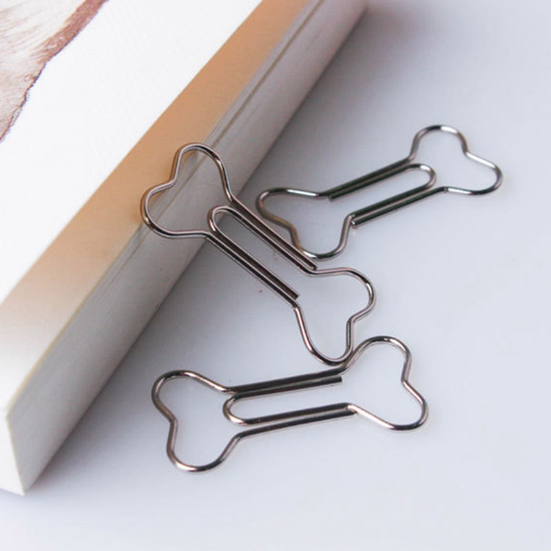 Srebrna spajalica za kosti u stilu spajalice za papir u obliku spajalice za papir, kopča za papir Studenti Školski uredski materijal
