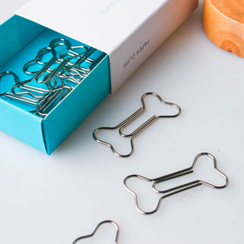 Srebrna spajalica za kosti u stilu spajalice za papir u obliku spajalice za papir, kopča za papir Studenti Školski uredski materijal