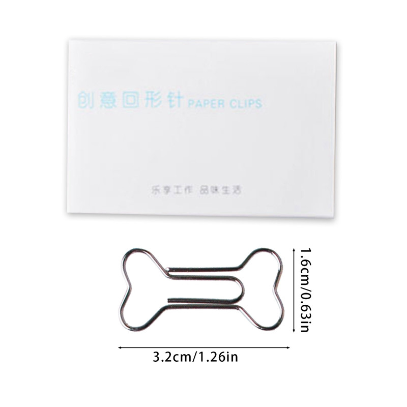 Srebrna spajalica za kosti u stilu spajalice za papir u obliku spajalice za papir, kopča za papir Studenti Školski uredski materijal